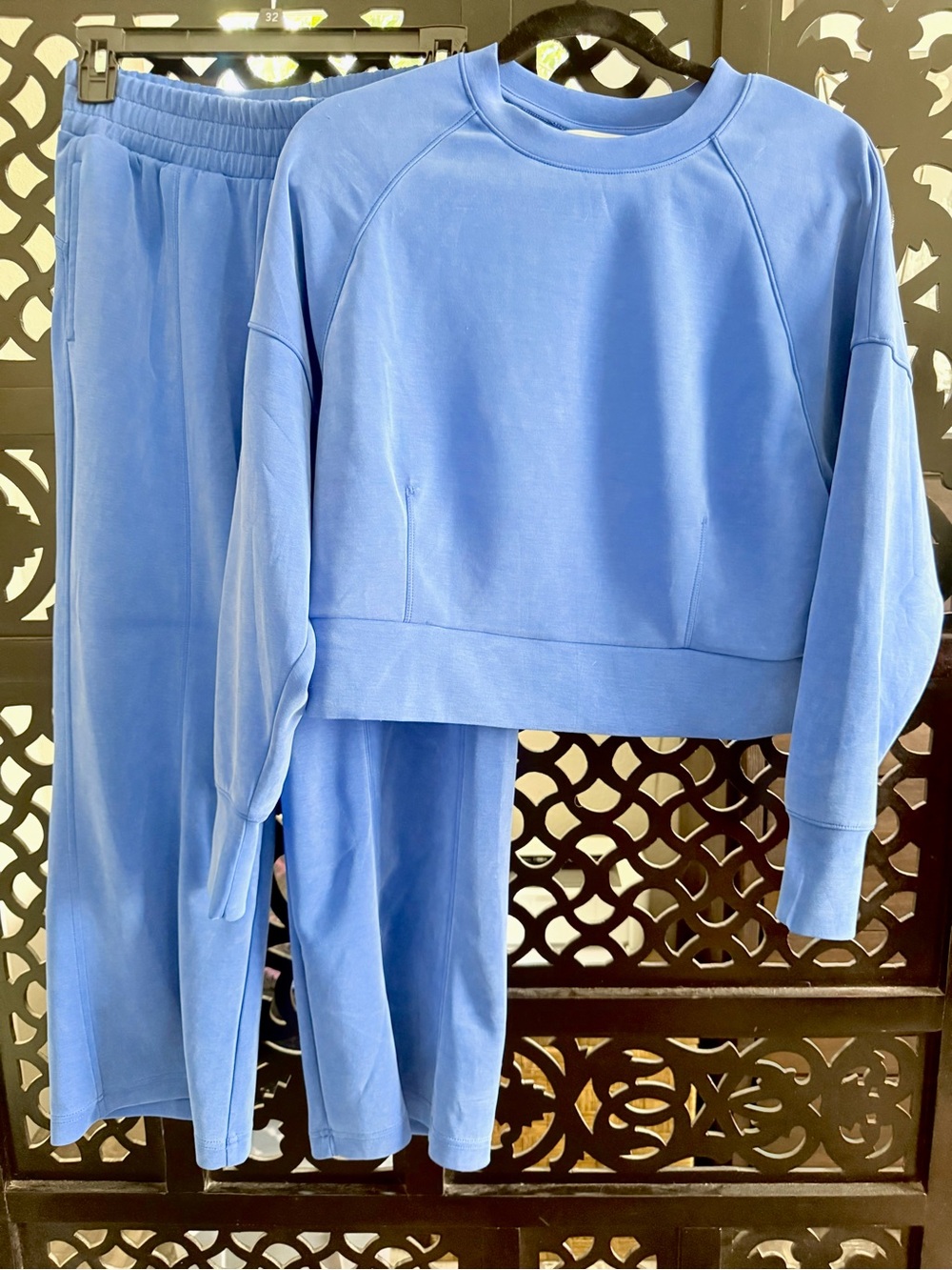 FLX Bright Blue Cozy Sweatshirt & Wide-Leg Jogger Set